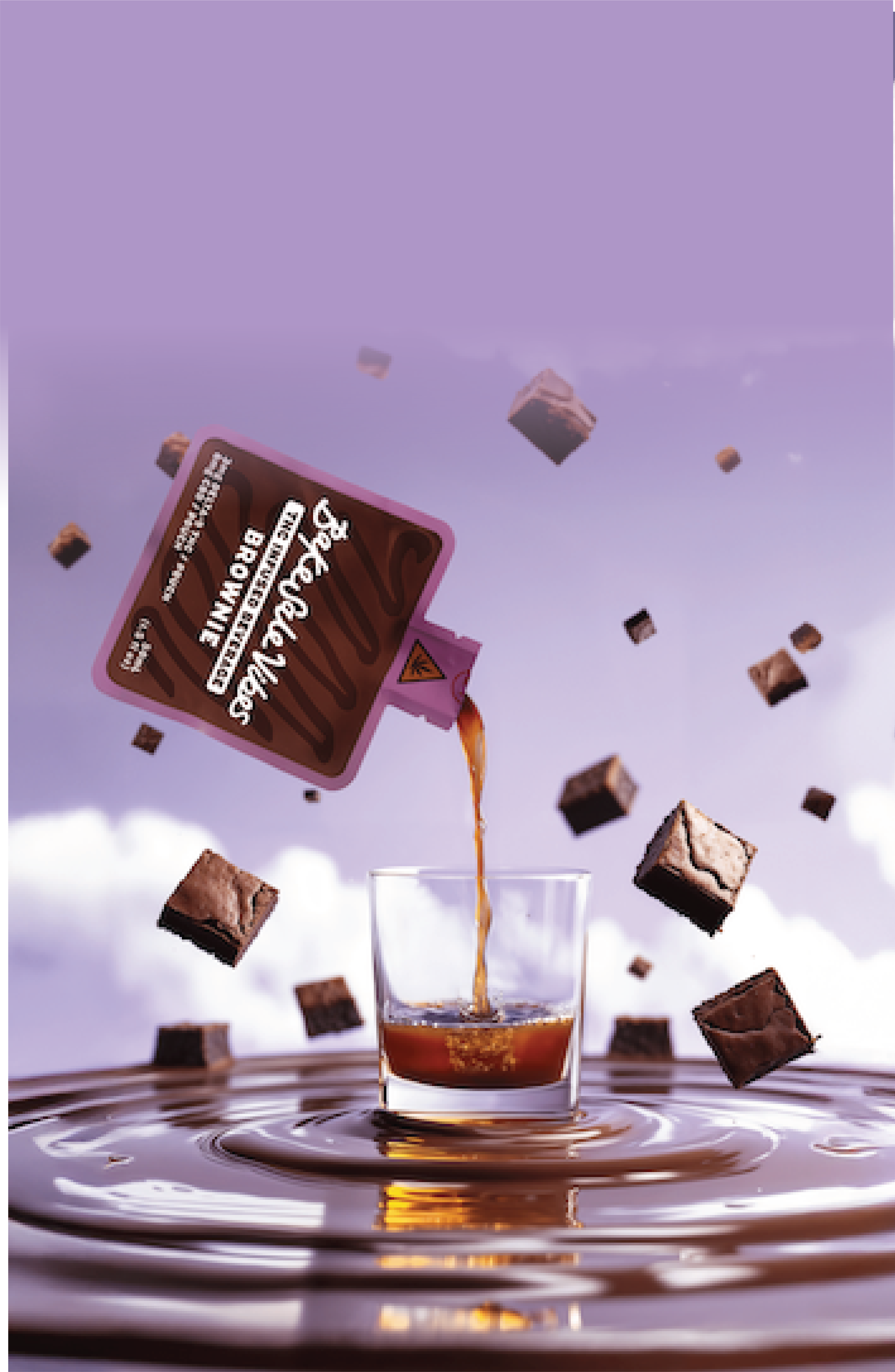 BakeSale T-H-C beverage with floating brownies